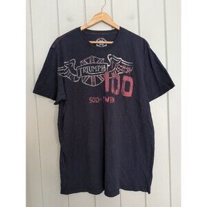 Triumph Motorcycle Shirt XL Navy Blue Lucky Brand California Fit Graphic Tee